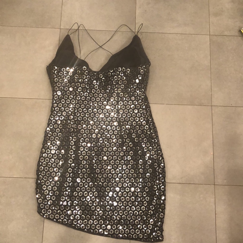 h:ours X Revolve Marvel Dress in Black and Silver - Picture 5 of 13
